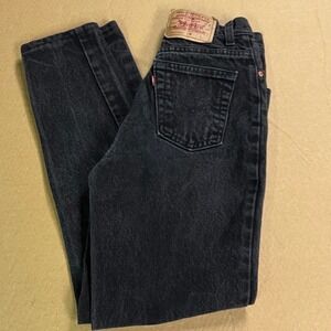 VTG XX Levis 17512-0260 High Waist Mom Jeans Black 90s 3 W24 90s y2k Tapered Leg